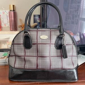 Coach Peyton Cora Glen Plaid Domed Satchel